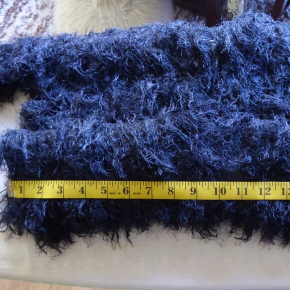 QUIRKY GOTH VAMPIRE 80'S STY TRUE BLACK SHAGGY 1 HOOK CLOSURE CARDIGAN JACKET OS - Picture 8 of 13